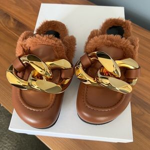 JW Anderson Eco Fur Chunky Mule Chain Slide 37